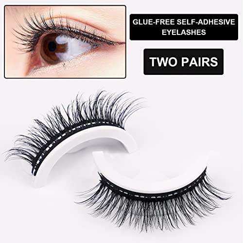 MAYCREATE 2 Pairs Reusable 3D False Eyelashes Long Natural Look Self-Adhesive Eyelashes Magnetic and Waterproof Fake Eyelashes For Girls Women (02 Wild) MAYCREATE 2 Pairs Reusable 3D False Eyelashes Long Natural Look Self-Adhesive Eyelashes Magnetic and Waterproof Fake Eyelashes For Girls Women (02 Wild)